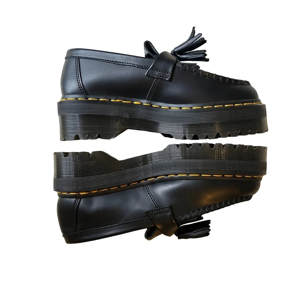 Dr. Martens Black Leather Platform Tassel Loafers - Picture 4 of 13